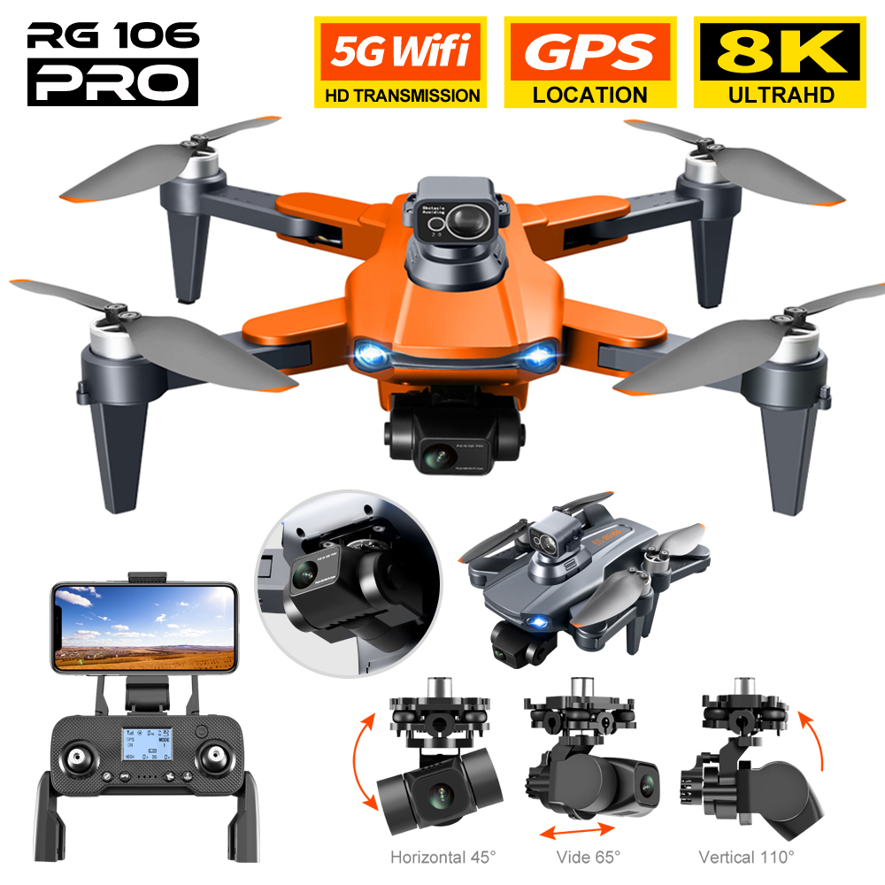 Drone Rc Fpv Manual - Дрон Профессиональный RG106, двойная камера 8k,