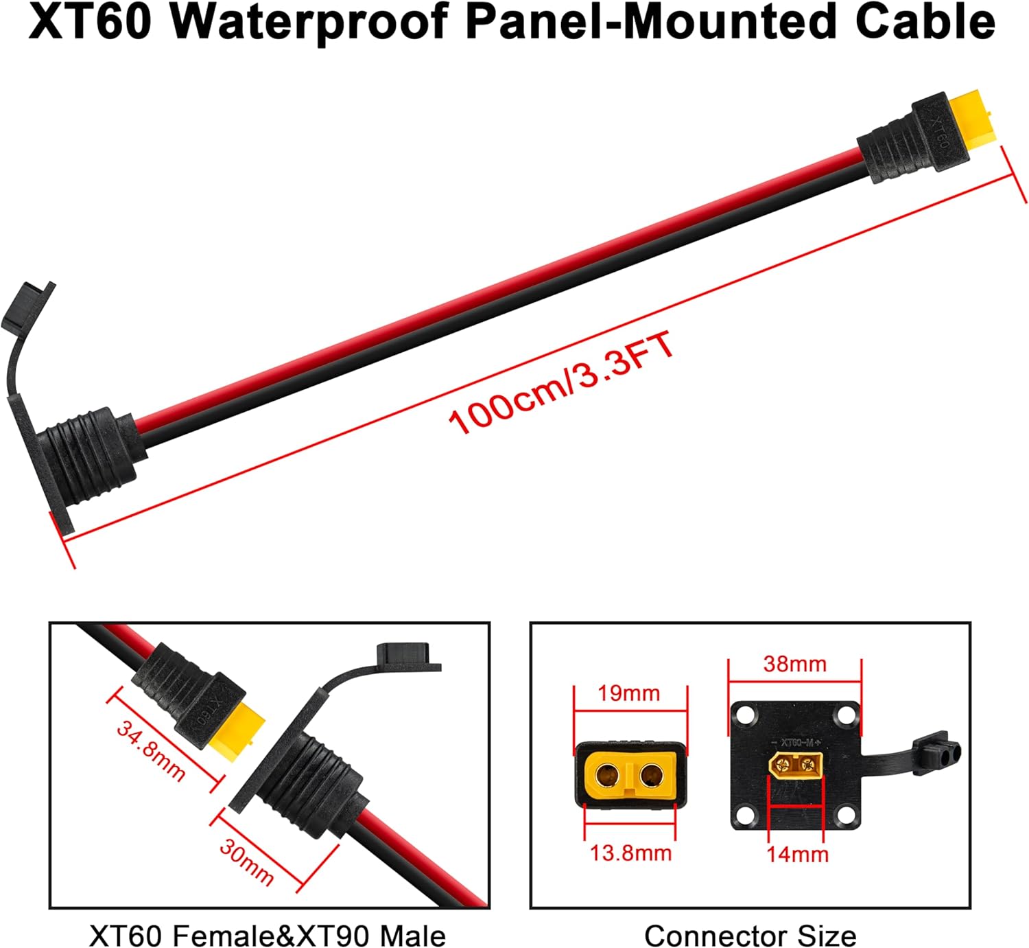 Кабель JMUYTOP 3FT 12AWG XT60  – обзор и цена Drone Rc Holder